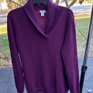L.L. Bean Women's Rich Purple Cowl Neck Sweater